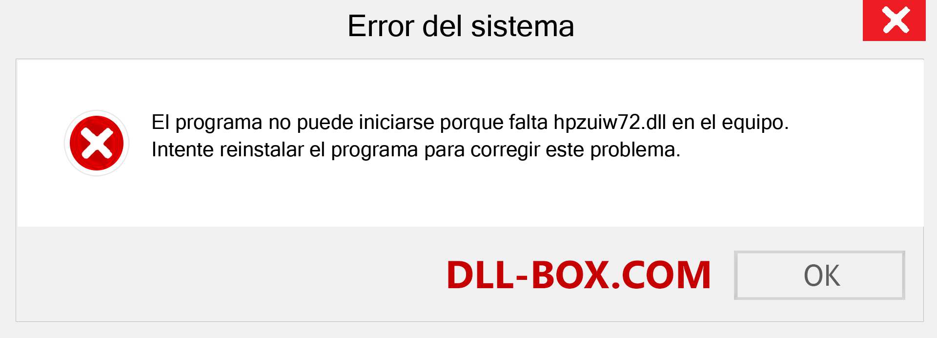 ¿Falta el archivo hpzuiw72.dll ?. Descargar para Windows 7, 8, 10 - Corregir hpzuiw72 dll Missing Error en Windows, fotos, imágenes